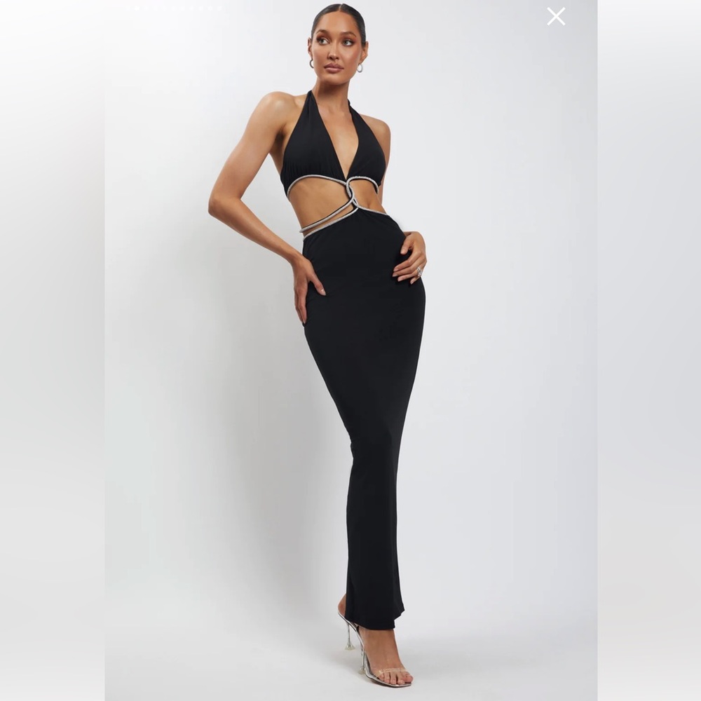 Meshki Nicha Diamanté Dress in Black size Small